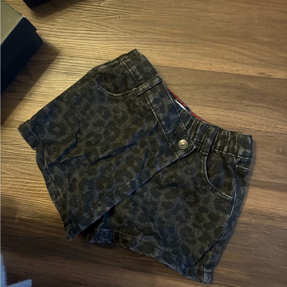 Zara Black Leopard Print Kids Skirt
